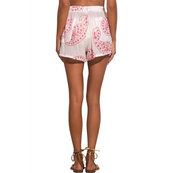 NEW ELAN paisley top and short set in white/pink - Picture 4 of 5